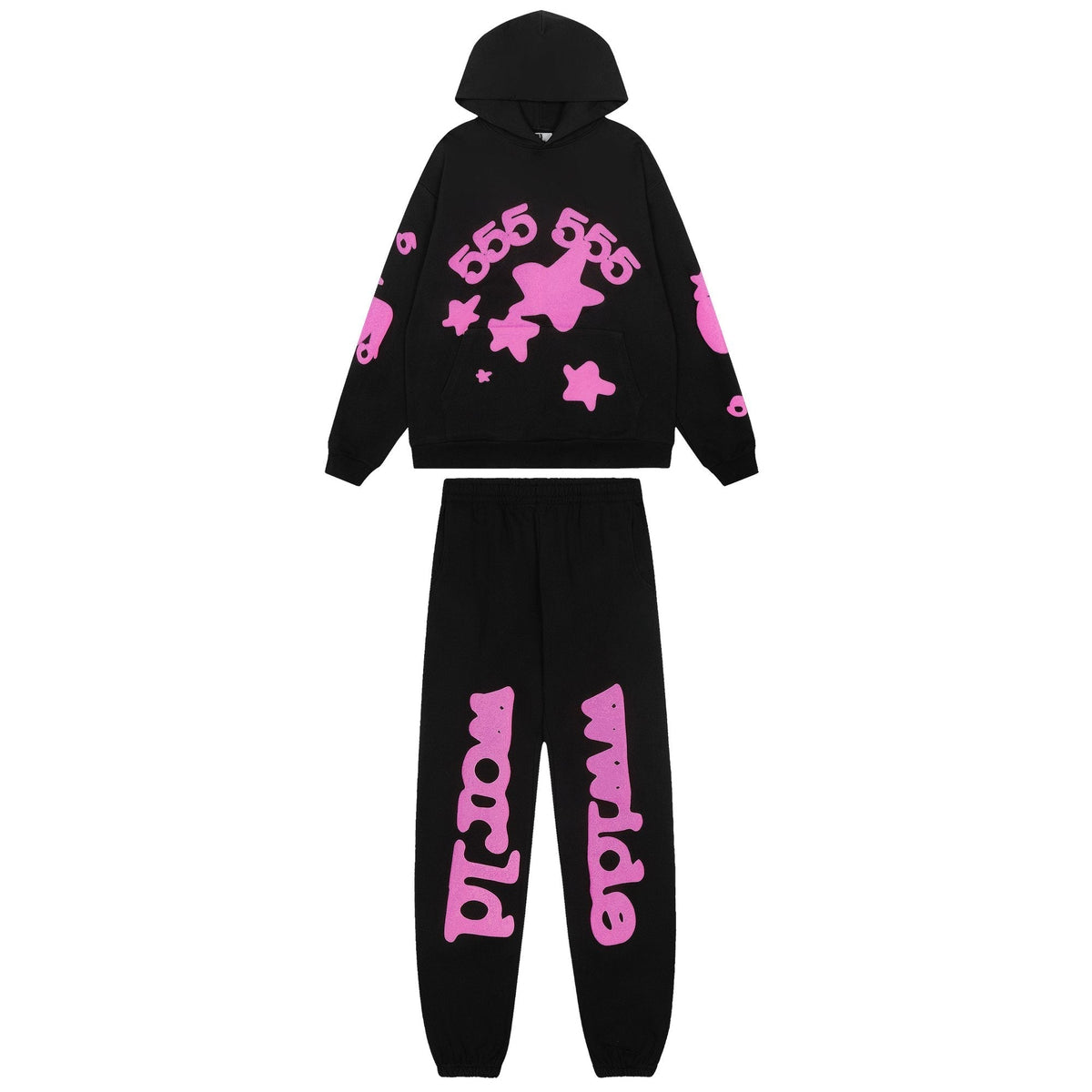 Sp5der Pink Star Graphic Matching Set - Black ¡ª hero