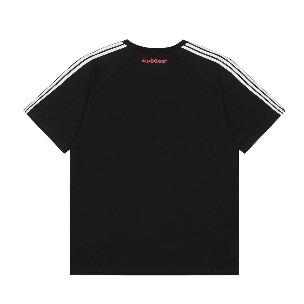 Sp5der Striped Raglan Graphic T-Shirt ¡ª back